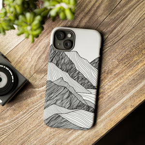 Abstract Mountain Line Art - Protective Phone Case