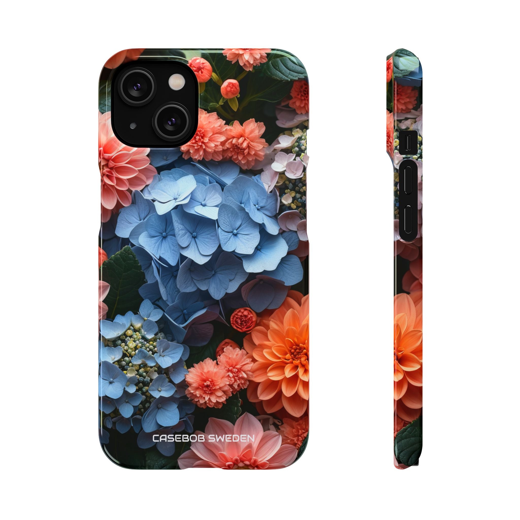 Blue Floral Bliss - Slim iPhone 14 Phone Case