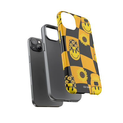 Joyful Checkered Smiles - iPhone Case