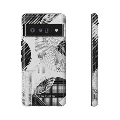 Geometric Monochrome Flow Google Pixel 6 - Tough Phone Case