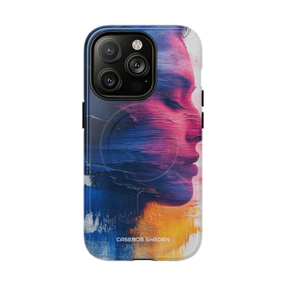 Blue Magenta Portrait - Tough + MagSafe® iPhone 14 Phone Case