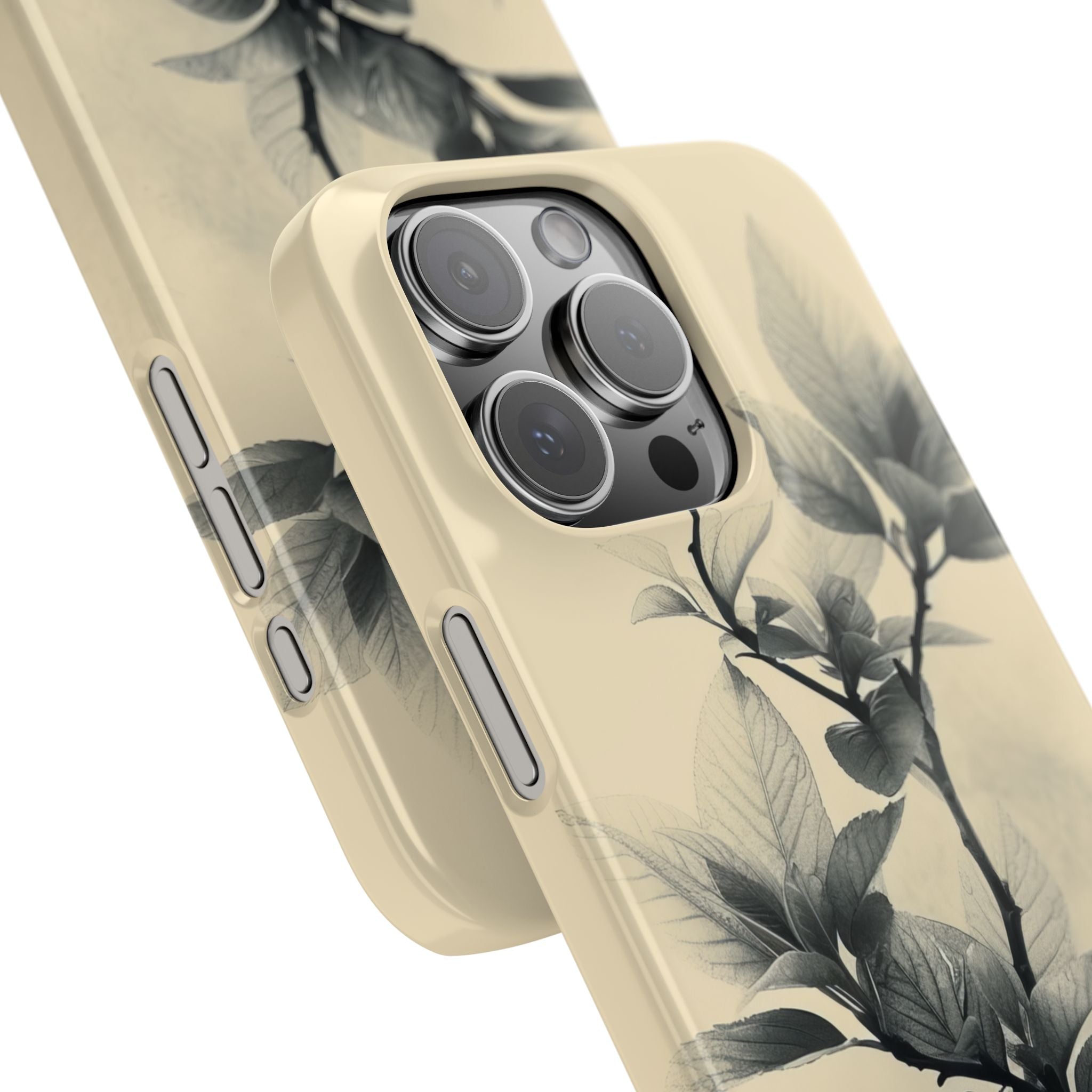 Beige Branch Art - Slim iPhone 16 Phone Case