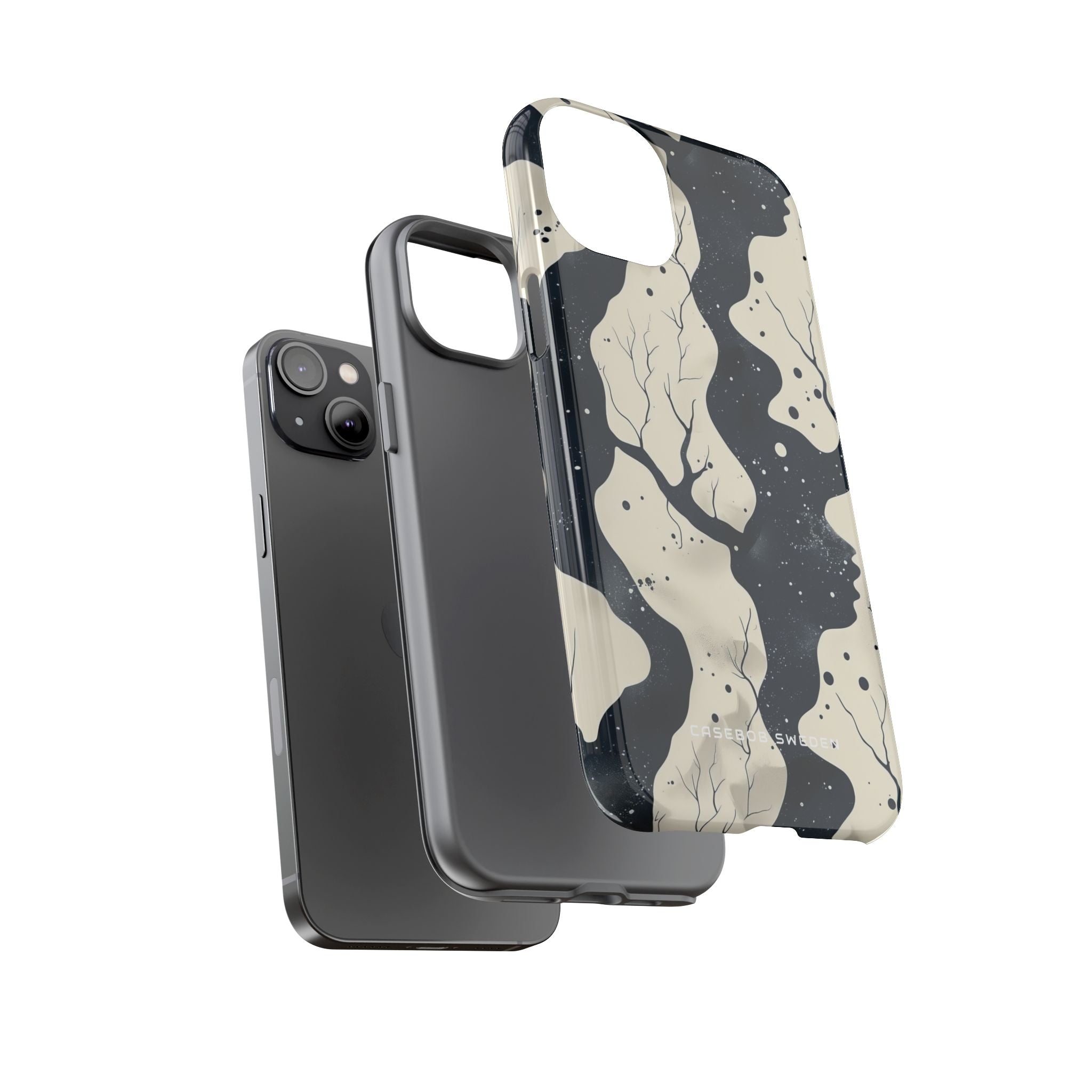 Organic Fluid Silhouettes with Cosmic Depth iPhone 14 - Tough Phone Case