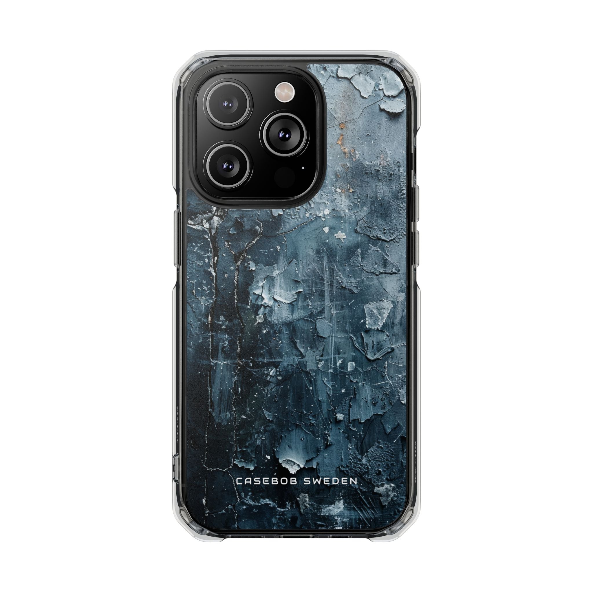 Weathered Blue Tapestry with Cracked Layers iPhone 14 - Clear Impact Phone Case