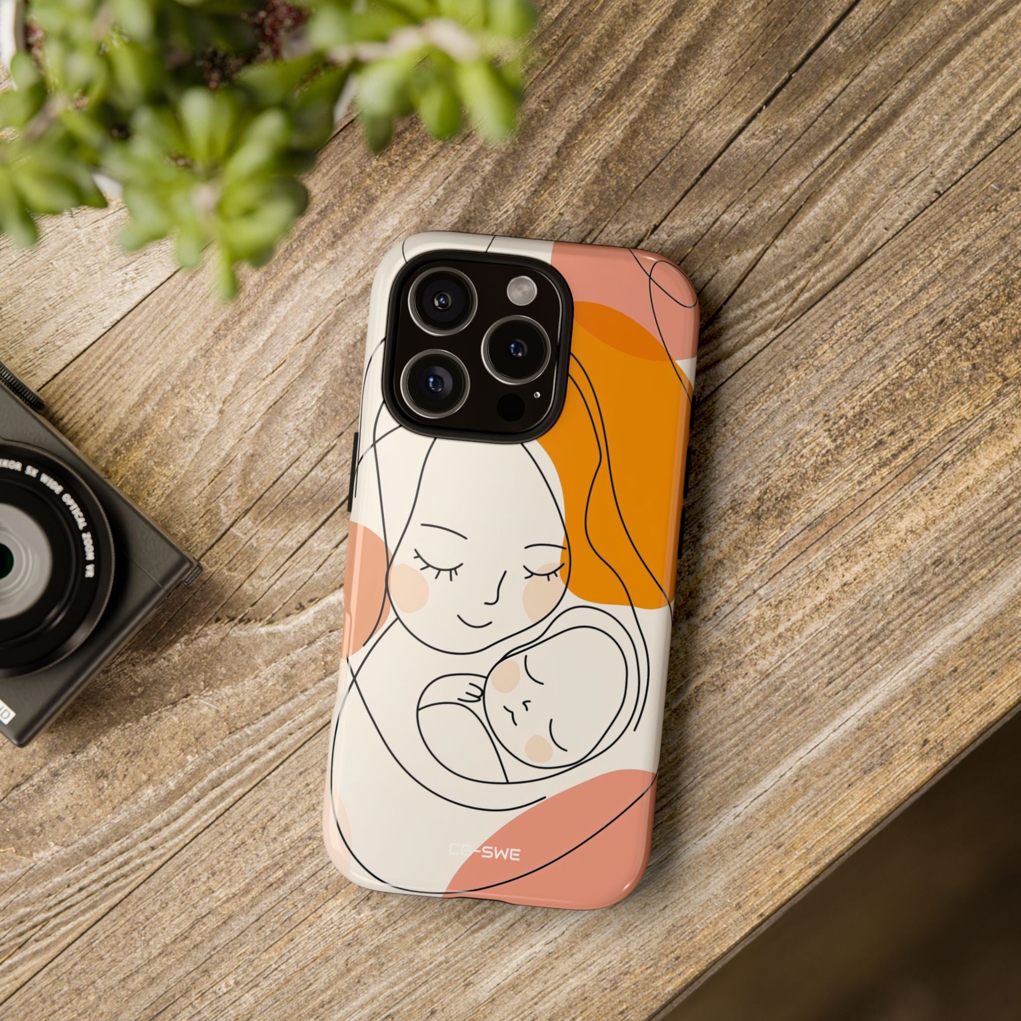 Mother Embraces Child - iPhone Case