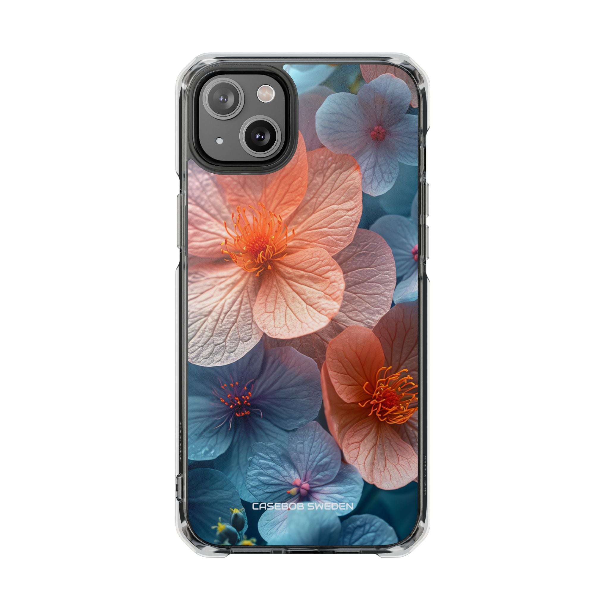 Peach Blossom Serenity - Clear Impact iPhone 14 Phone Case