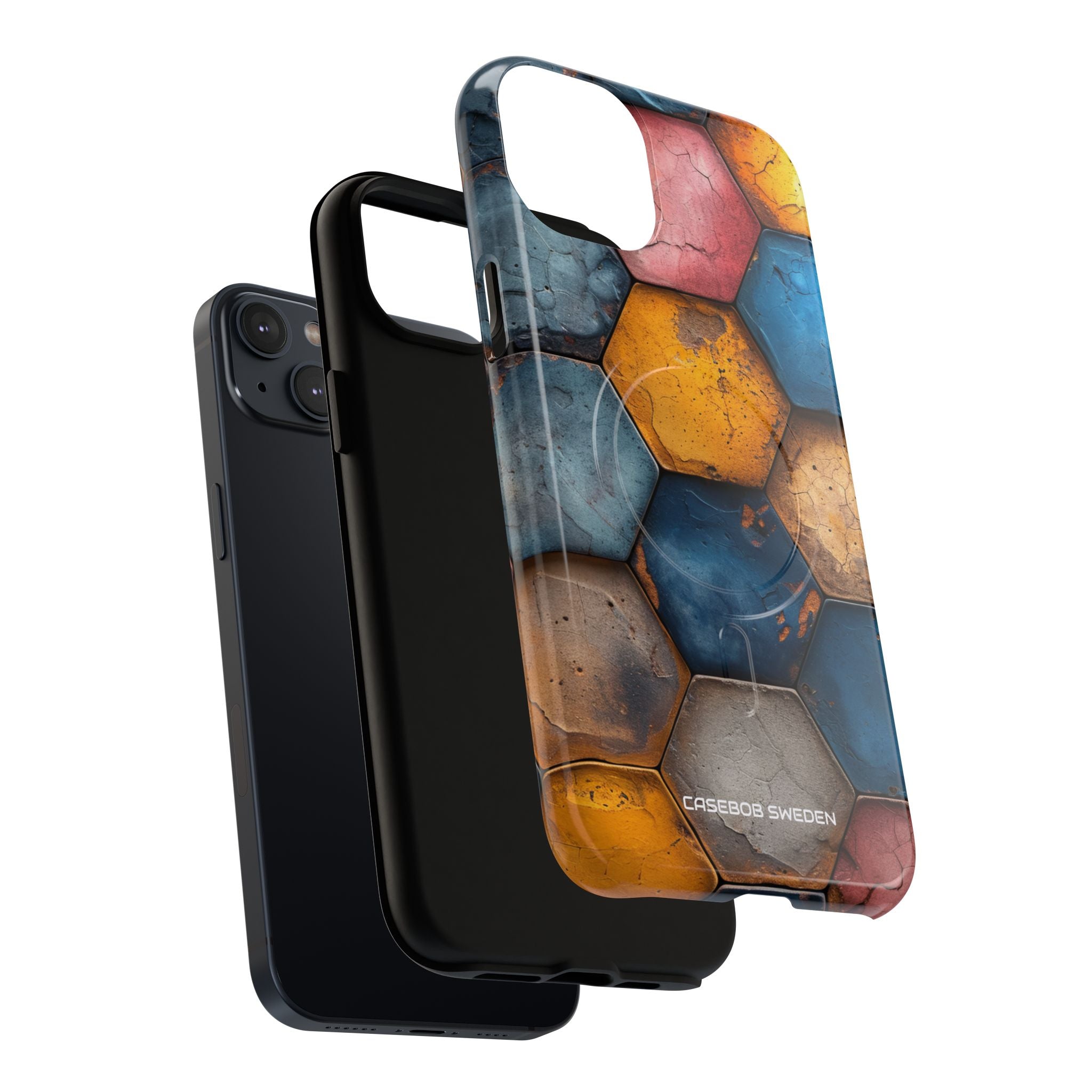 Rustic Geometric Tiles - Tough + MagSafe® iPhone 14 Phone Case