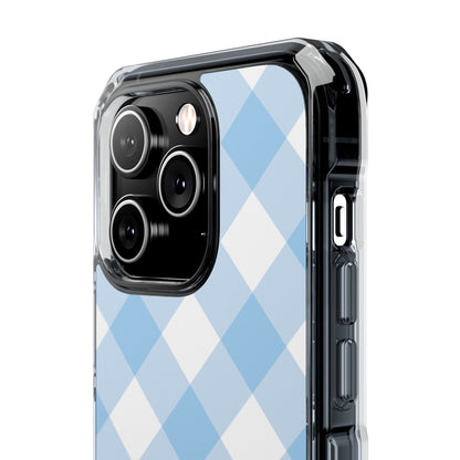 Soft Blue Gingham Elegance iPhone Case - Impact