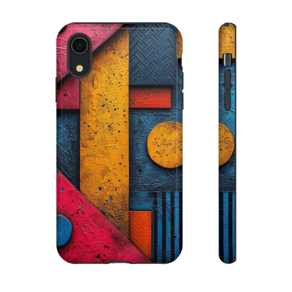 Neon Geometric Fusion - Protective Phone Case