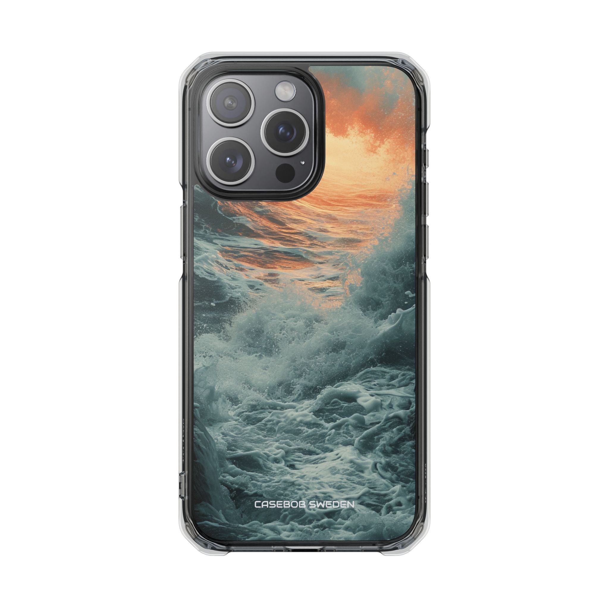 Fiery Wave Power - Clear Impact iPhone 15 Phone Case