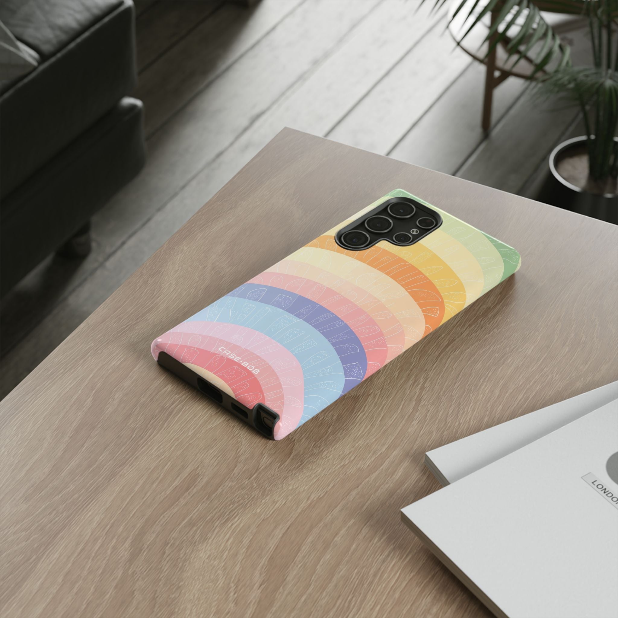 Pastel Rainbow Bands Samsung S22 Ultra Case - Tough