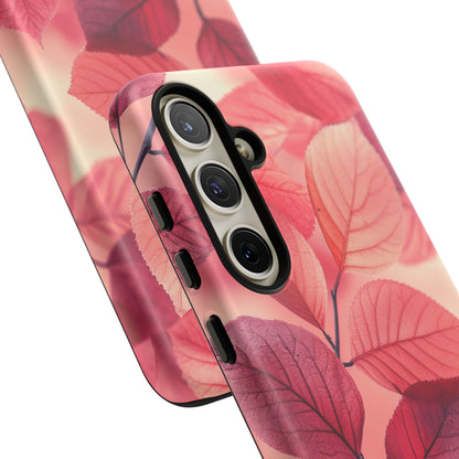 Elegant Pink Leaves Samsung S24 - Tough Phone Case