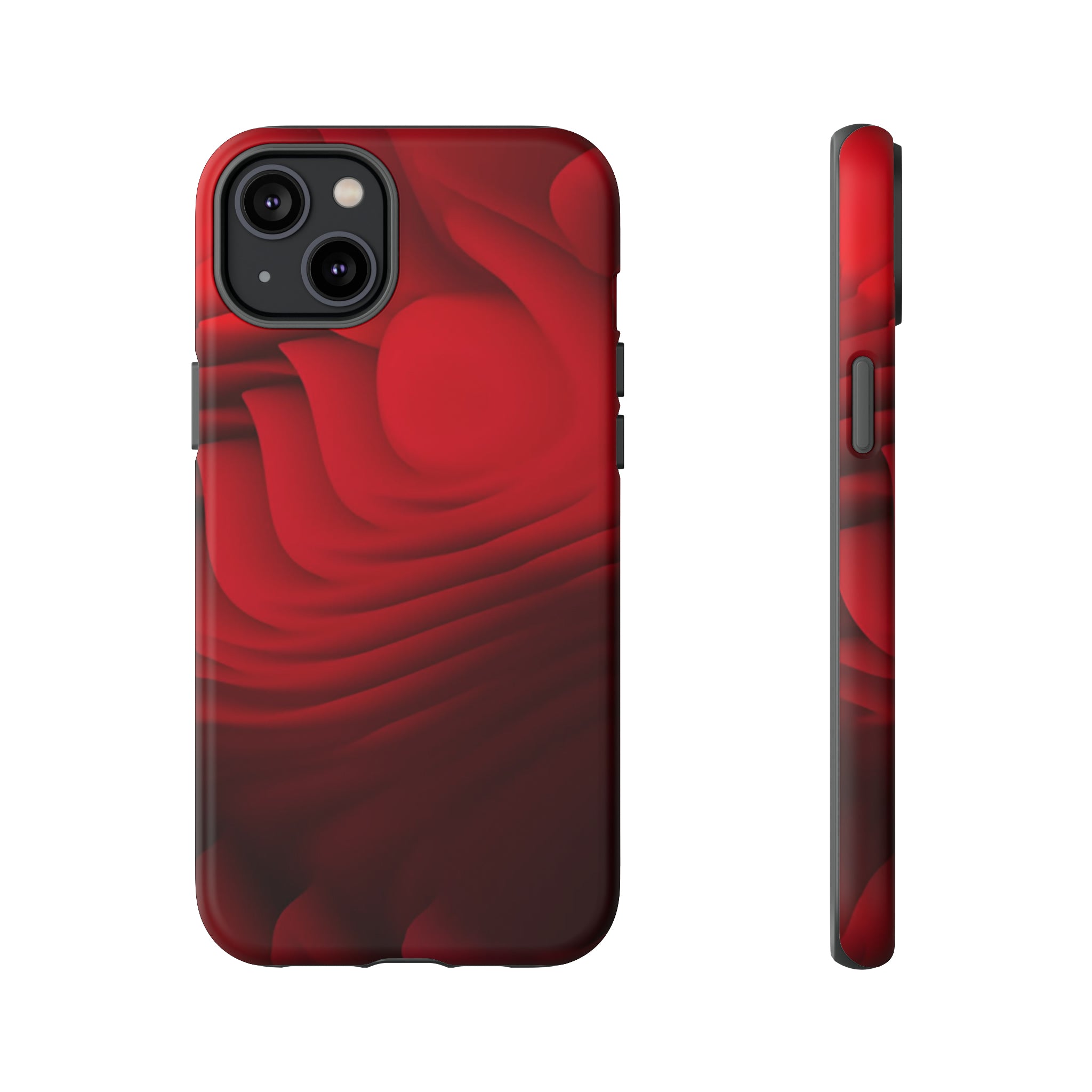 Red Center Waves - Protective Phone Case