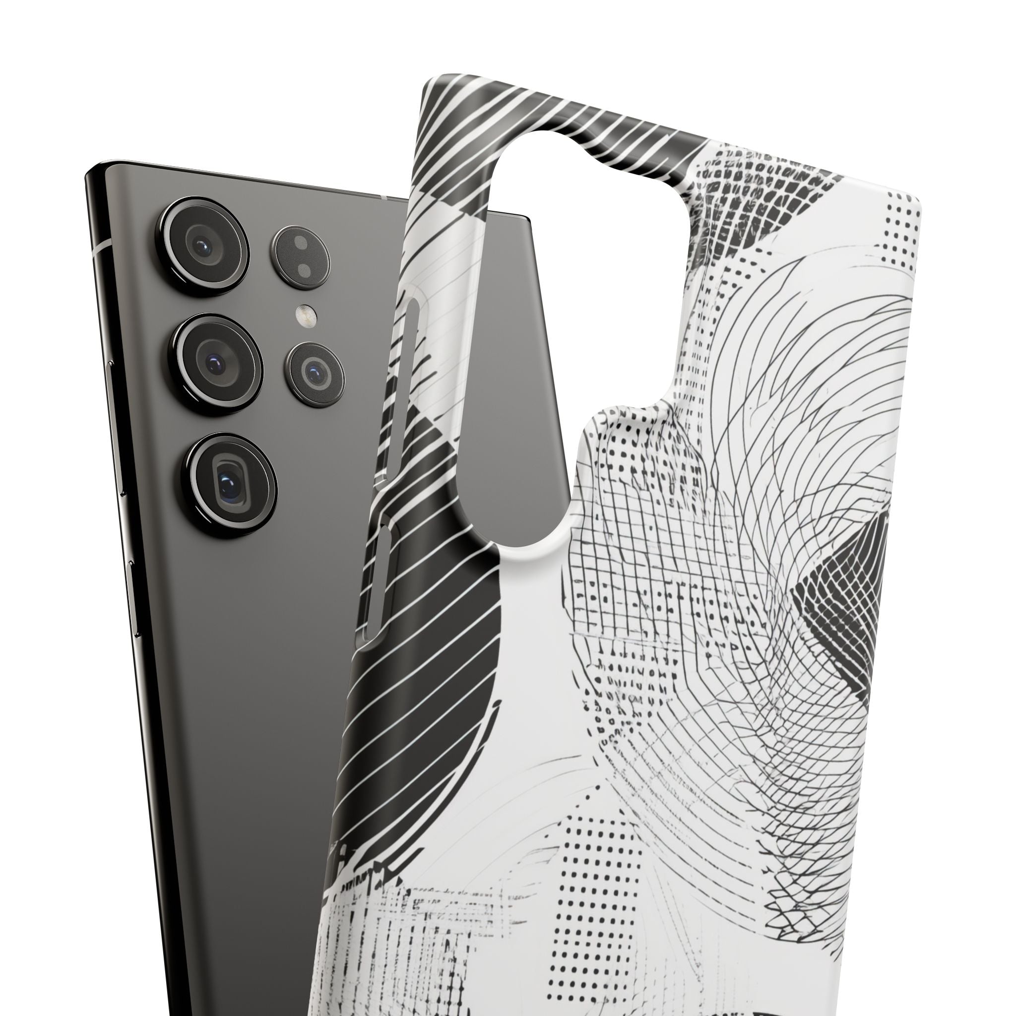 Geometric Monochrome Flow Samsung S23 - Slim Phone Case