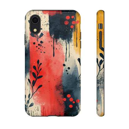 Scandinavian Leafy Brushstrokes - Protective Phone Case