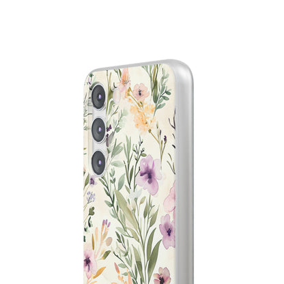 Soft Green Lavender Floral Pattern - Flexi Samsung S23 Phone Case