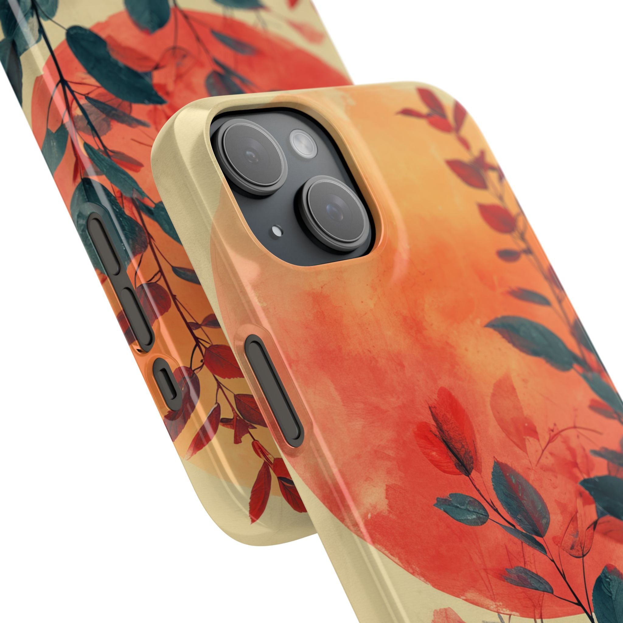 Orange Sun Harmony - Slim iPhone 15 Phone Case