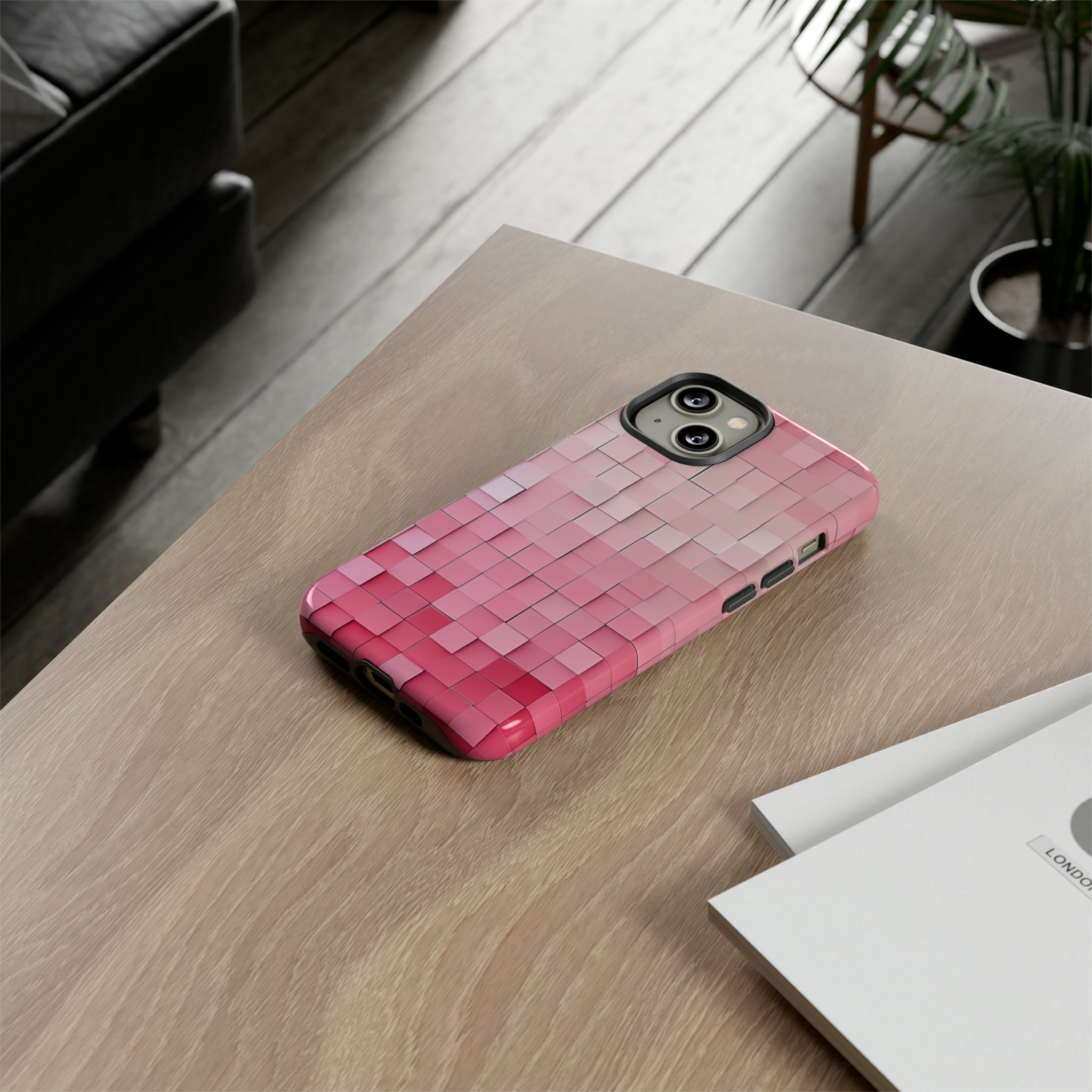 Pink Gradient Mosaic - Protective Phone Case