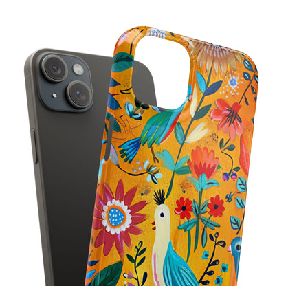 Whimsical Vintage Nature Harmony iPhone 15 - Slim Phone Case