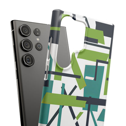 Green Geometry Glide Samsung S23 - Slim Phone Case