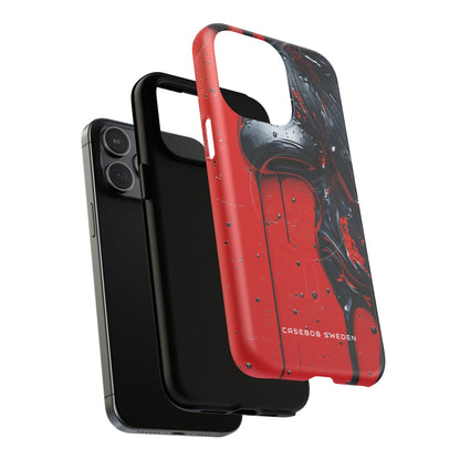 Textured Crimson Bloom iPhone 15 | Tough+ Phone Case