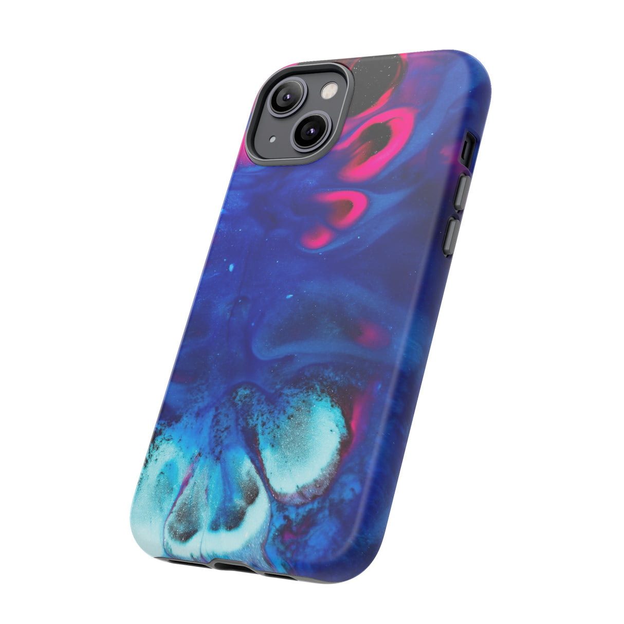 Bright Dark Blue Ink Art iPhone Case (Protective) Phone Case