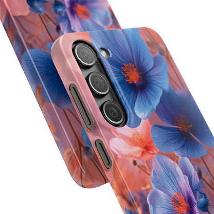 Blue Peach Blossoms - Slim Samsung S23 Phone Case