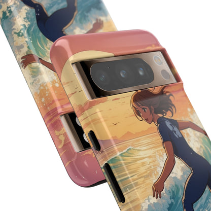 Surfing Into Sunset - Google Pixel Case