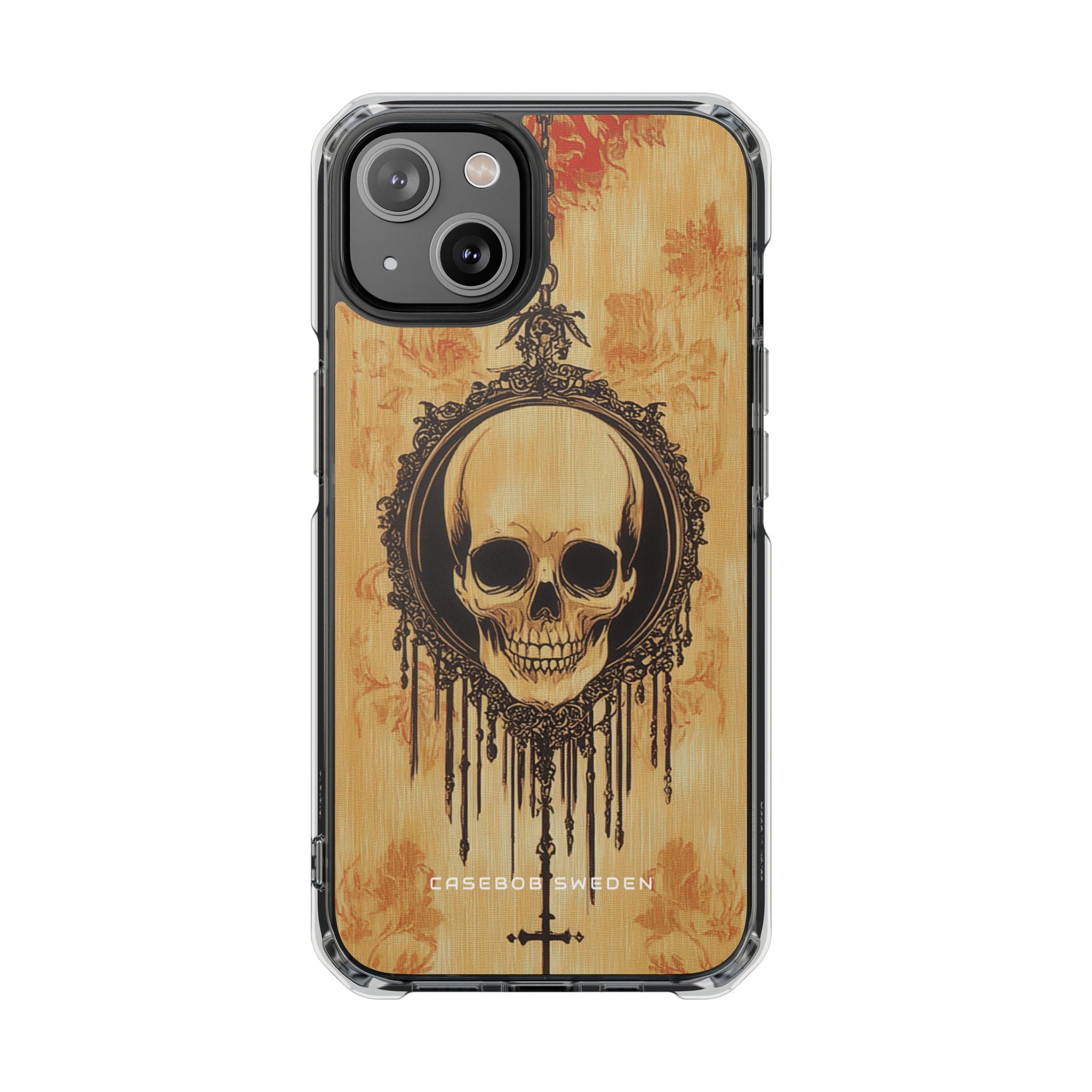 Gothic Skull Elegance iPhone 14 - Clear Impact Phone Case