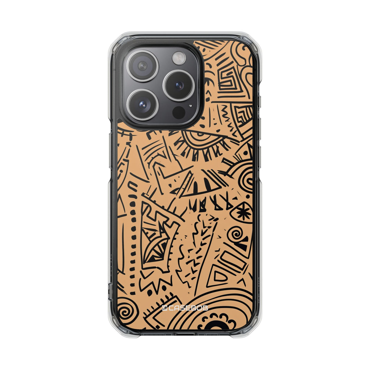 Mystic Tribal Geometry - Phone Case for iPhone (Clear Impact - Magnetic)