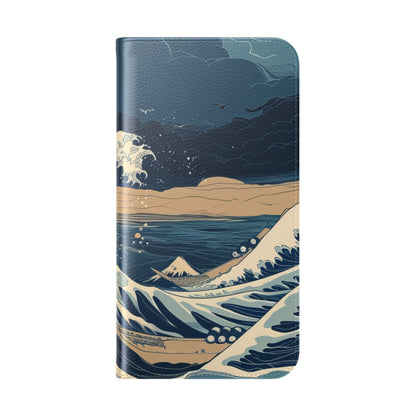 Cresting Navy Wave - iPhone 15 Pro Max Case - Wallet