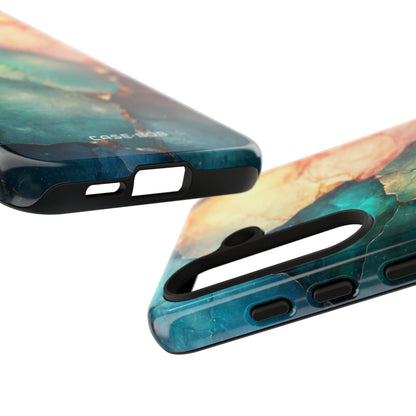 Teal Mosaic Veins Samsung S24 Case - Tough