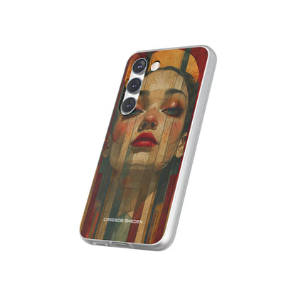 Bold Art Deco Portrait - Flexi Samsung S23 Phone Case