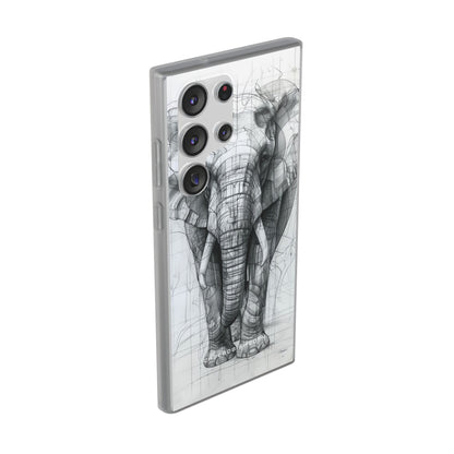 Elephant Line Geometry Samsung S23 - Flexi Phone Case