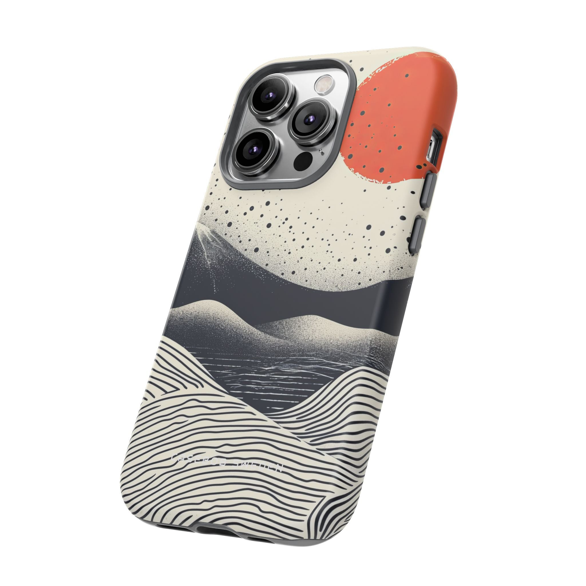 Red Sun Over Flowing Horizons iPhone 14 - Tough Phone Case