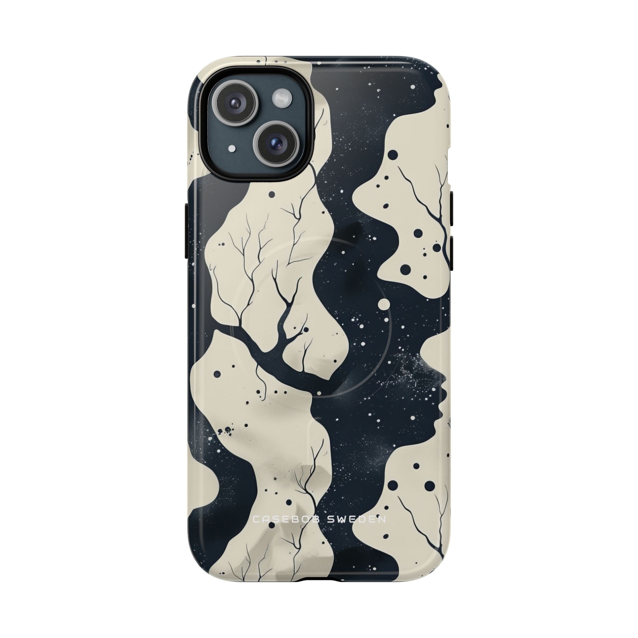 Organic Fluid Silhouettes with Cosmic Depth iPhone 15 | Tough+ Phone Case