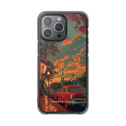 Mid-Century Nostalgia Streetscape iPhone 15 - Clear Impact Phone Case