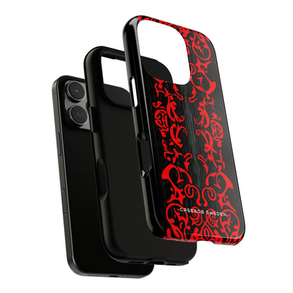 Gothic Crimson Symmetry iPhone 16 - Tough Phone Case