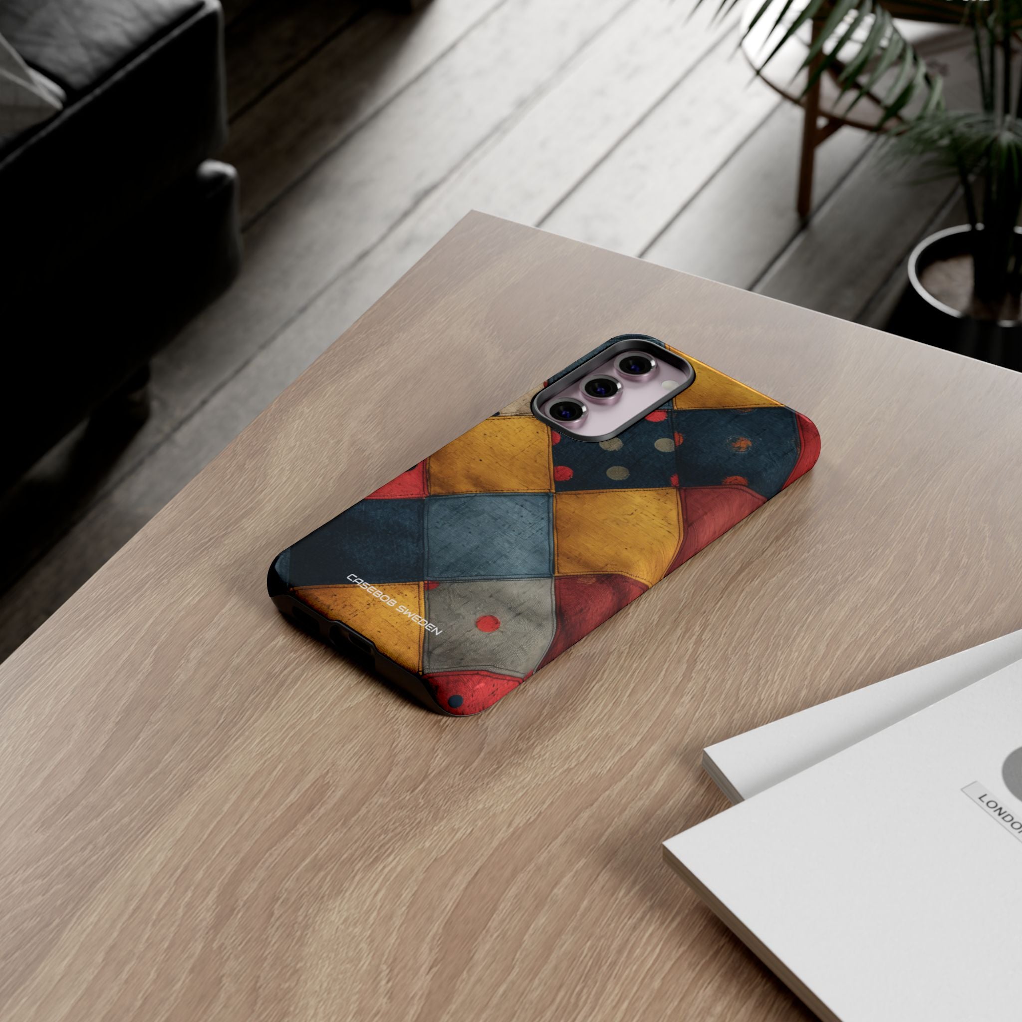 Blue Red Patchwork - Tough Samsung S23 Phone Case