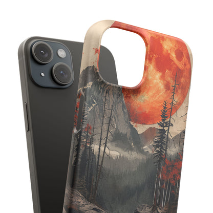 Himmlisches Leuchten über reflektierender Landschaft iPhone 15 - Schlanke Handyhülle