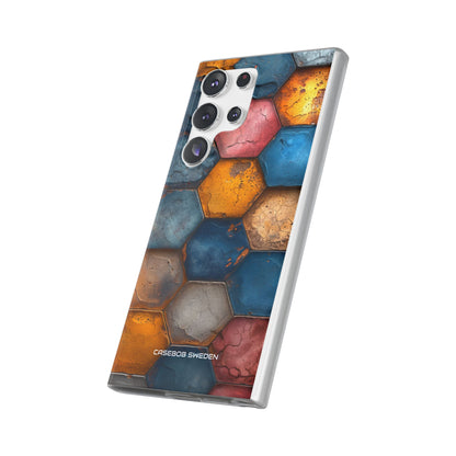 Rustic Geometric Tiles - Flexi Samsung S23 Phone Case