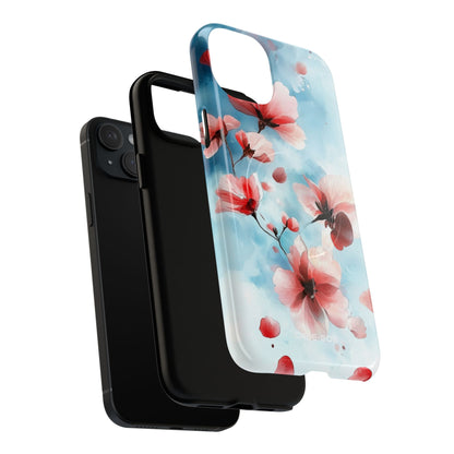 Pink Blossom Drift iPhone 15 Plus Case - Tough+