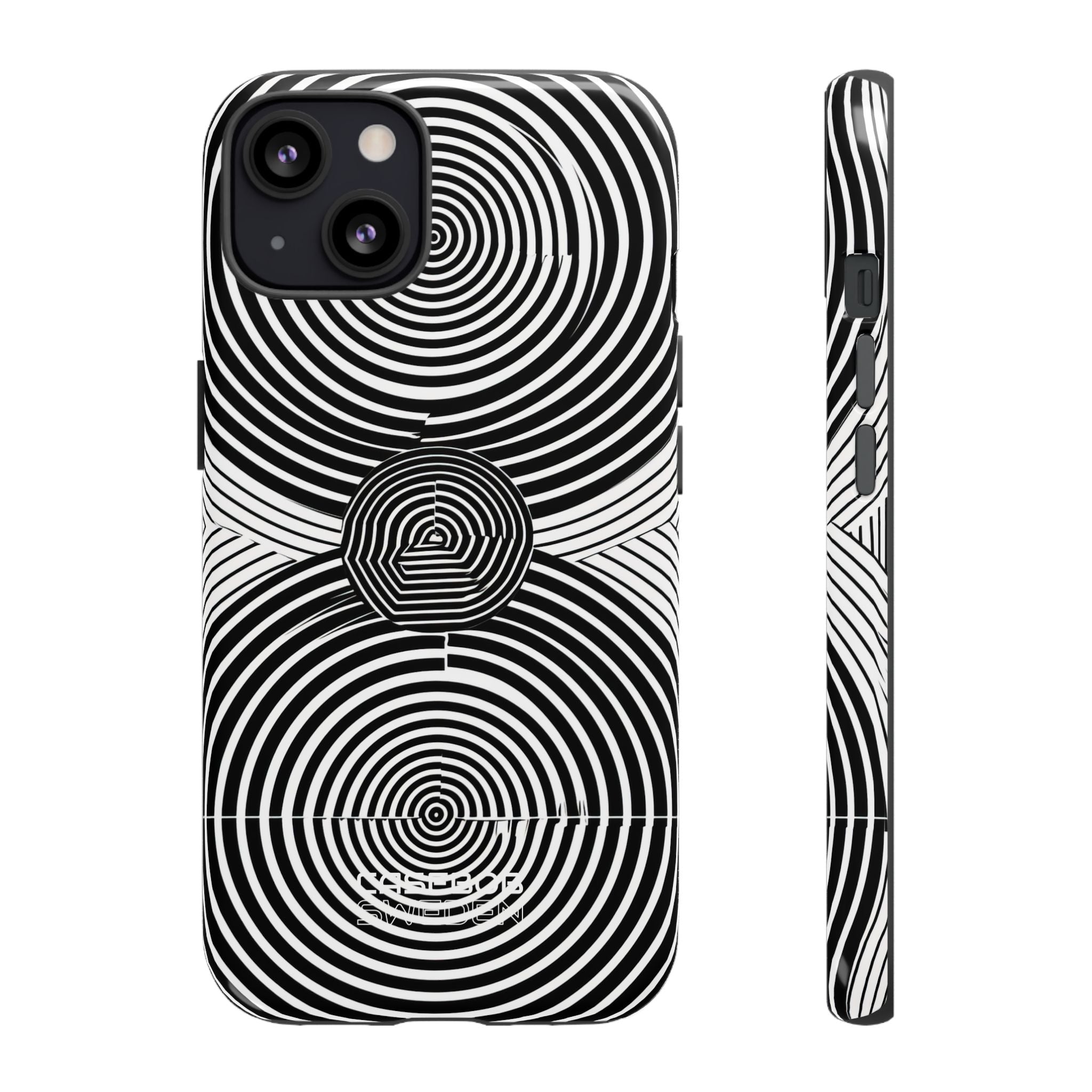 Monochrome Spiral Motion iPhone 13 - Tough