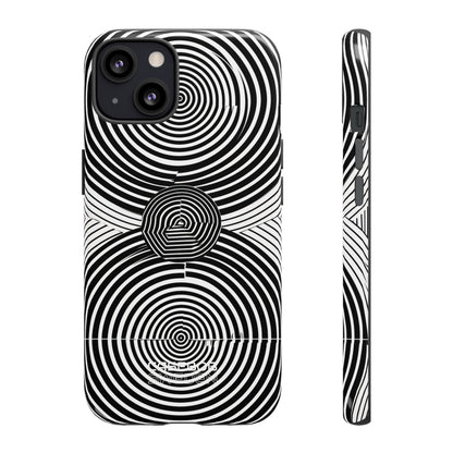 Monochrome Spiral Motion iPhone 13 - Tough