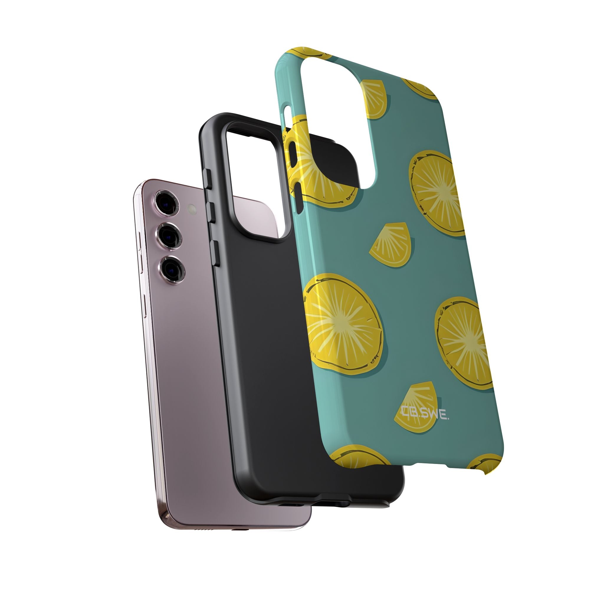 Bright Yellow Pineapple Slice on Teal Samsung S23 - Tough