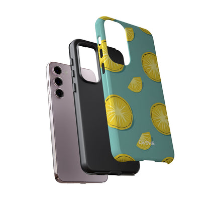 Bright Yellow Pineapple Slice on Teal Samsung S23 - Tough