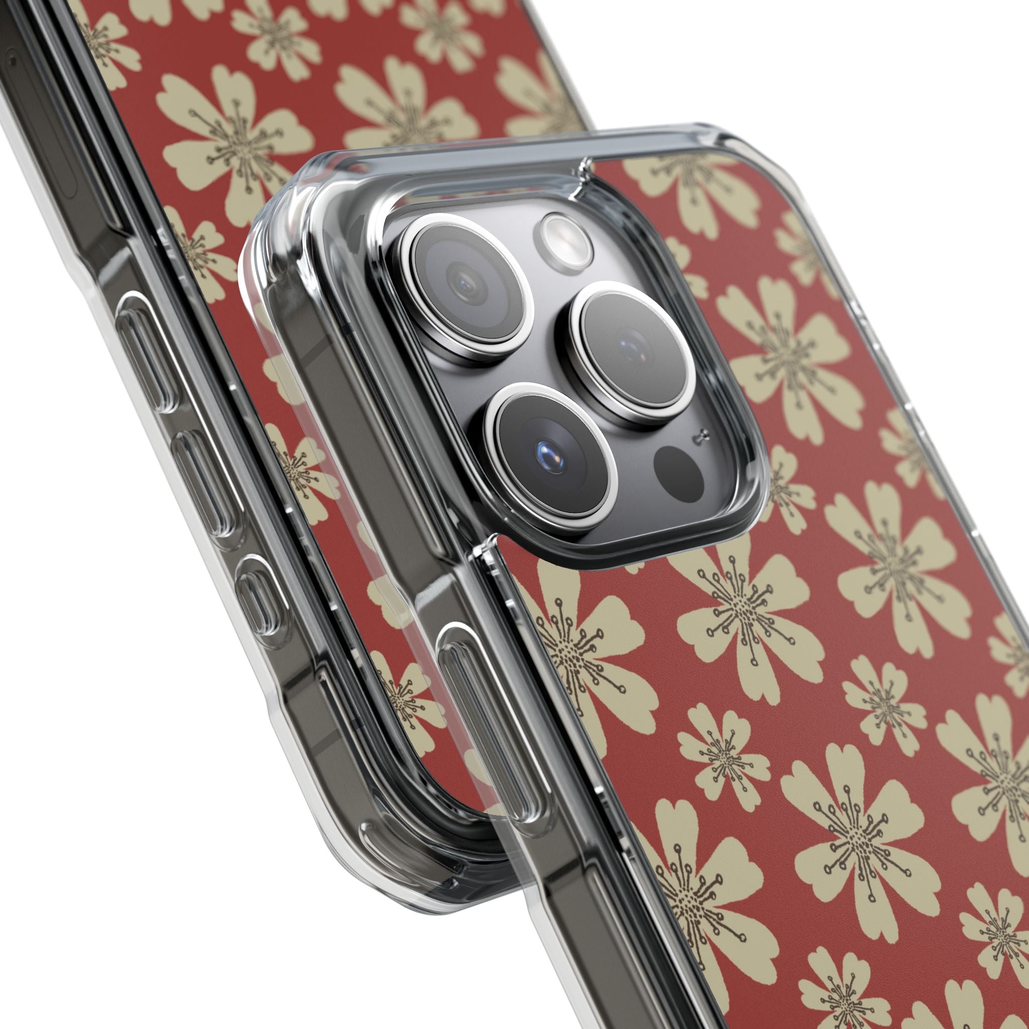 Retro Red Florals iPhone Case - Impact