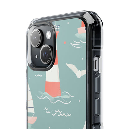 Lighthouse Nautical Charm - Clear Impact iPhone 15 Phone Case