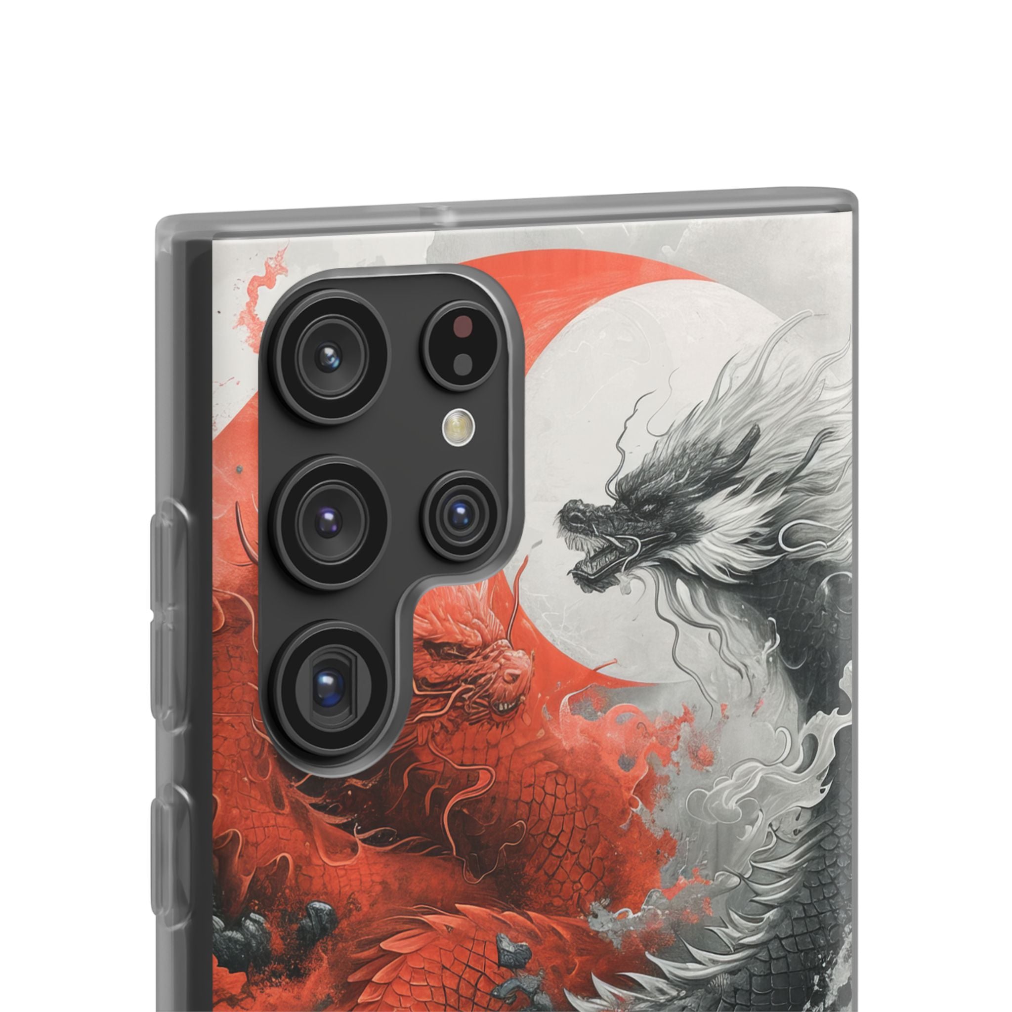 Twin Dragons Crimson Samsung S22 Ultra Case - Soft