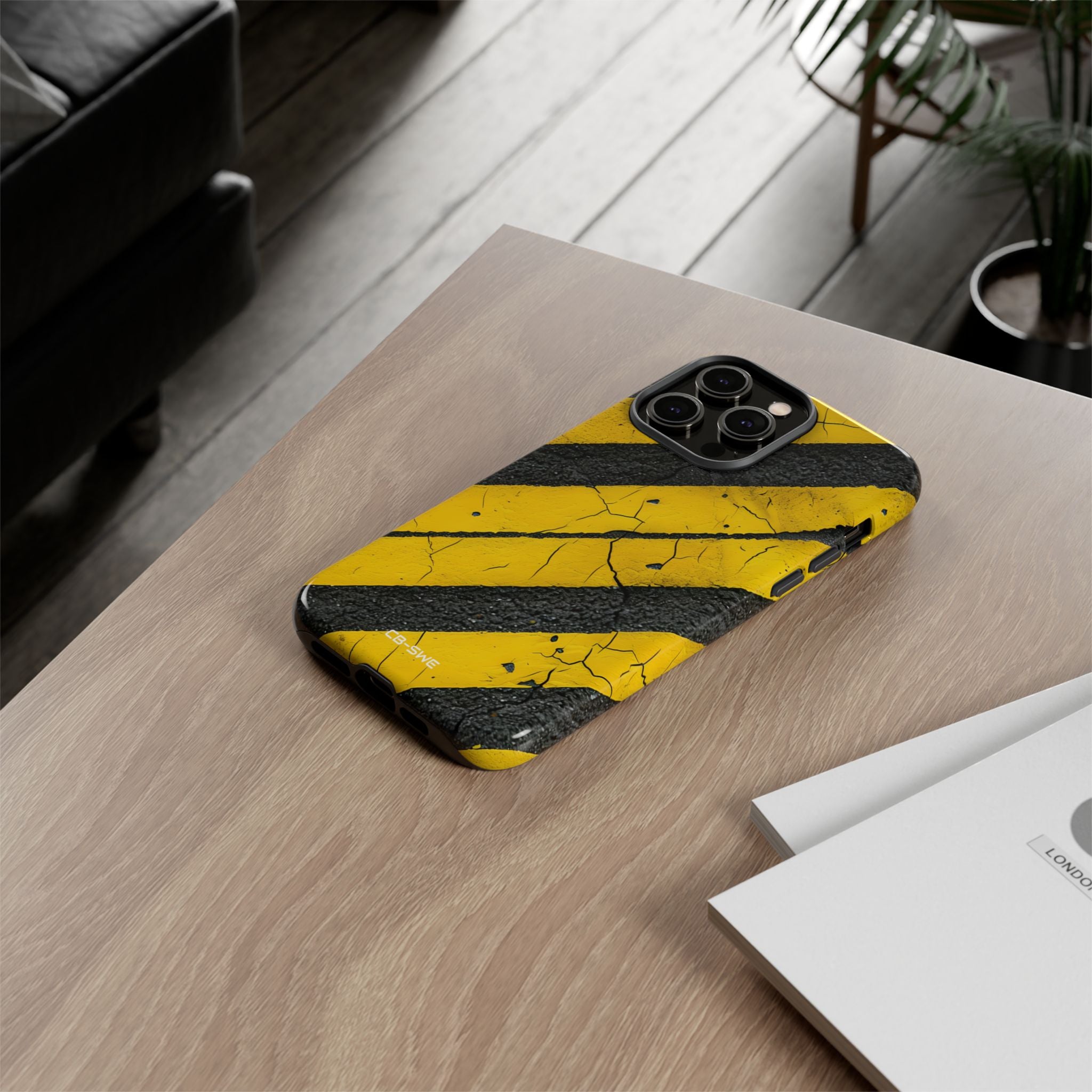 Cracked Hazard Lines - iPhone Case